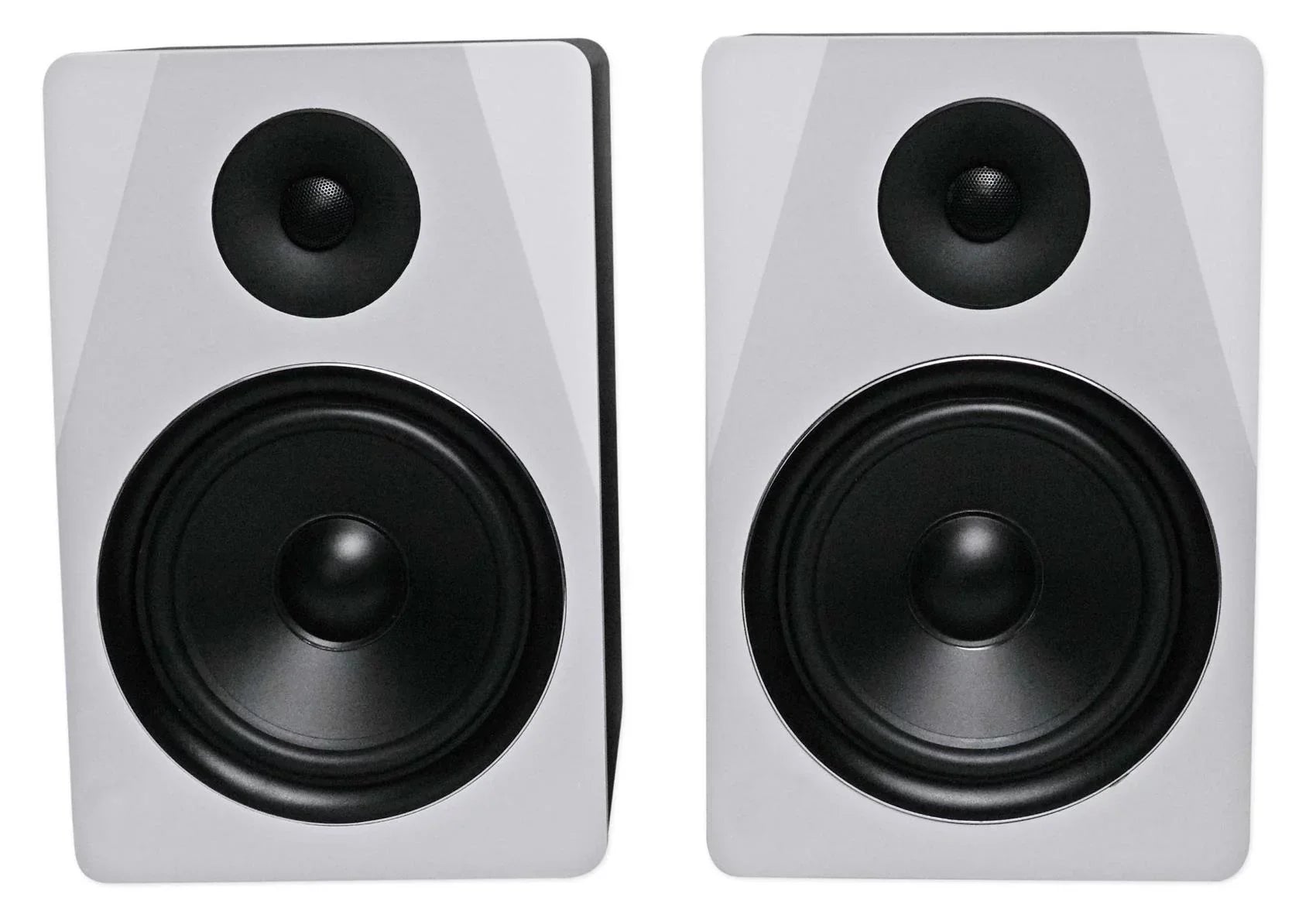 (2) Rockville APM8W 8" USB Studio Monitor Speakers+28" Black Premium Stands