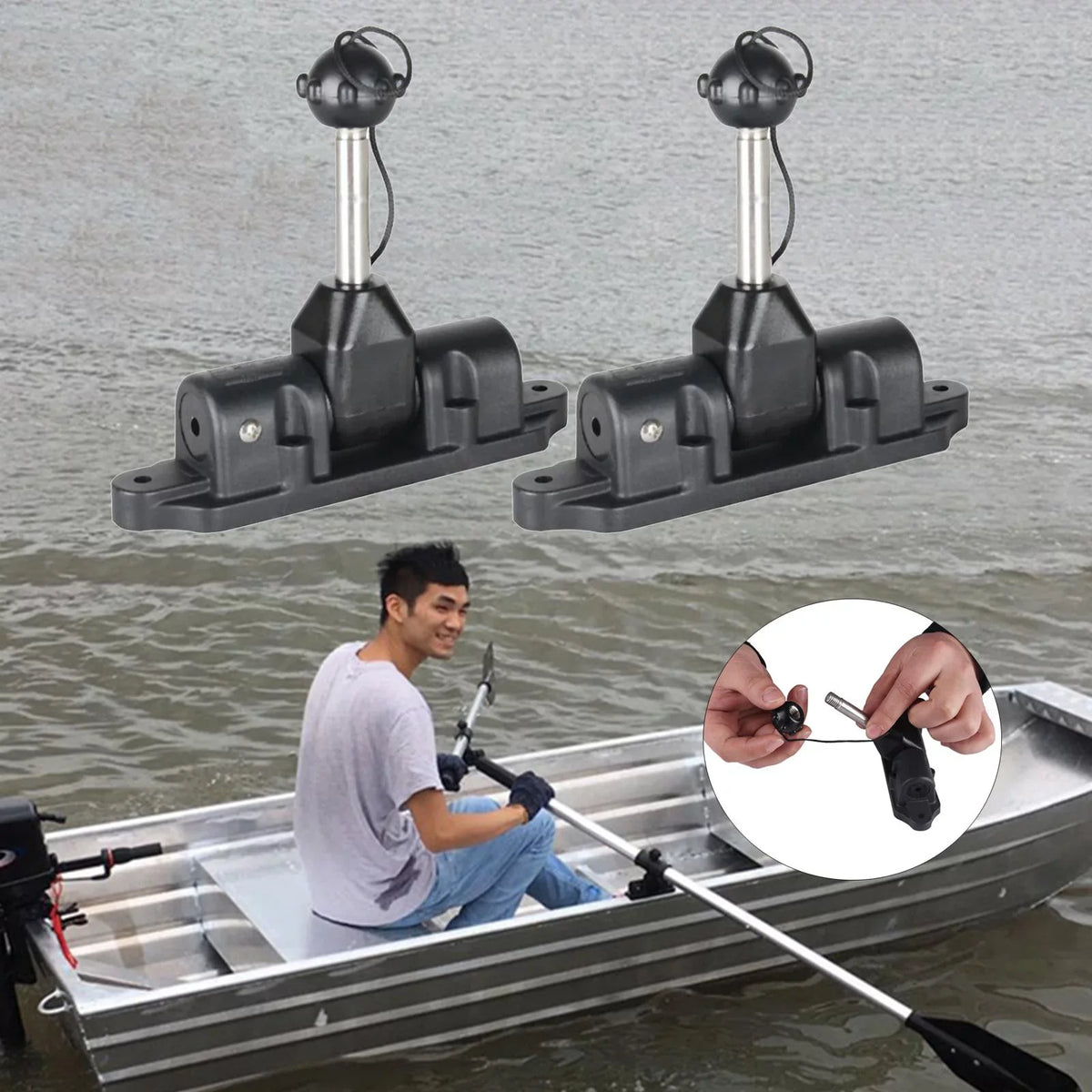 2 Pack Universal Oar Holders Rack Paddle Lock Support Holder Air-filled Boat Dinghy Raft Kayak Canoe Accessories for All