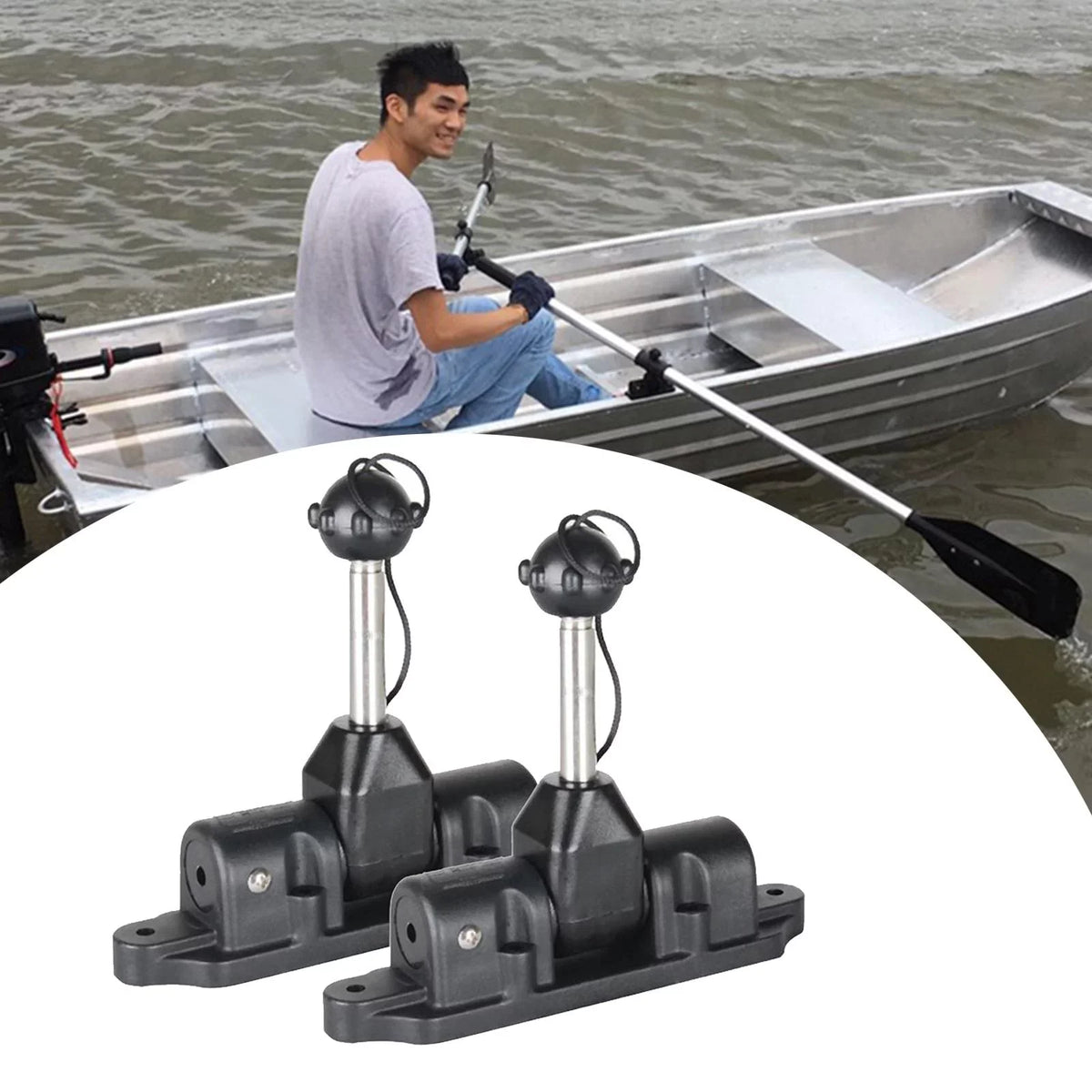 2 Pack Universal Oar Holders Rack Paddle Lock Support Holder Air-filled Boat Dinghy Raft Kayak Canoe Accessories for All